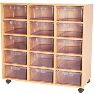 Craft Crystal Clear 15 Deep Tray Triple Bay Storage Unit - 943mm High