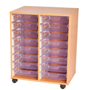 Craft Crystal Clear 16 Tray Double Bay Storage Unit - 844mm High