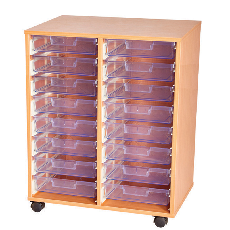 Craft Crystal Clear 16 Tray Double Bay Storage Unit - 844mm High