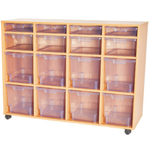 Craft Crystal Clear 16 Variety Tray Quad Bay Storage Unit - 1021mm High