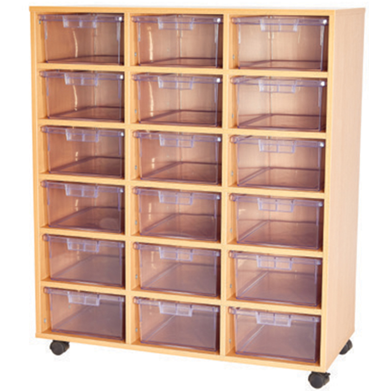 Craft Crystal Clear 18 Deep Tray Triple Bay Storage Unit - 1189mm High