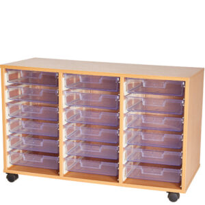 Craft Crystal Clear 18 Tray Triple Bay Storage Unit - 661mm High