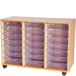 Craft Crystal Clear 21 Tray Triple Bay Storage Unit - 752mm High
