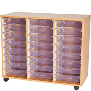 Craft Crystal Clear 24 Tray Triple Bay Storage Unit - 844mm High