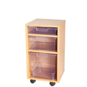 Craft Crystal Clear 3 Variety Tray Single Bay Storage Unit - 697mm High