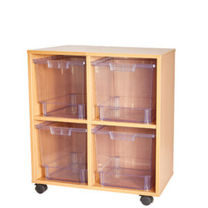 Craft Crystal Clear 4 Jumbo Tray Double Bay Storage Unit - 779mm High