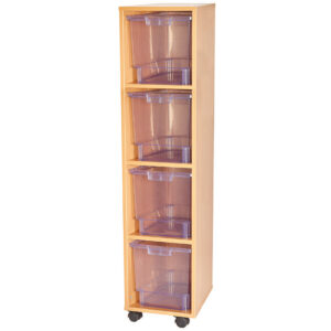 Craft Crystal Clear 4 Jumbo Tray Single Bay Storage Unit - 1510mm High
