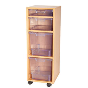 Craft Crystal Clear 4 Variety Tray Single Bay Storage Unit - 1021mm High