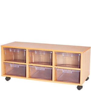 Craft Crystal Clear 6 Deep Tray Triple Bay Storage Unit - 438mm High