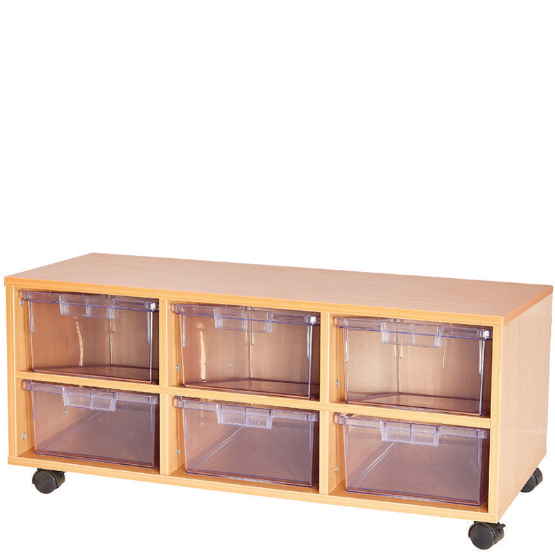 Craft Crystal Clear 6 Deep Tray Triple Bay Storage Unit - 438mm High