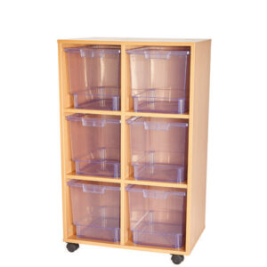Craft Crystal Clear 6 Jumbo Tray Double Bay Storage Unit - 1107mm High