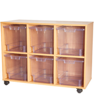 Craft Crystal Clear 6 Jumbo Tray Triple Bay Storage Unit - 779mm High