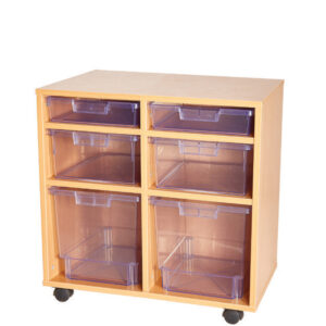 Craft Crystal Clear 6 Variety Tray Double Bay Storage Unit - 697mm High