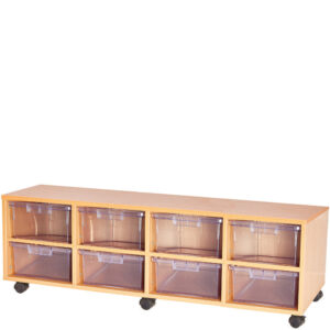 Craft Crystal Clear 8 Variety Tray Quad Bay Storage Unit - 438mm High