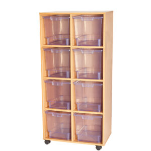 Craft Crystal Clear 8 Jumbo Tray Double Bay Storage Unit - 1510mm High
