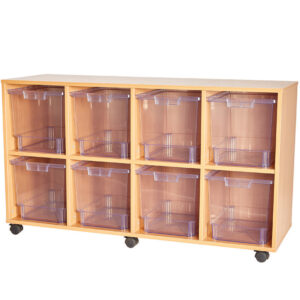 Craft Crystal Clear 8 Jumbo Tray Quad Bay Storage Unit - 779mm High
