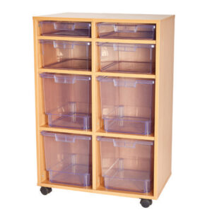 Craft Crystal Clear 8 Variety Tray Twin Bay Storage Unit - 1021mm High