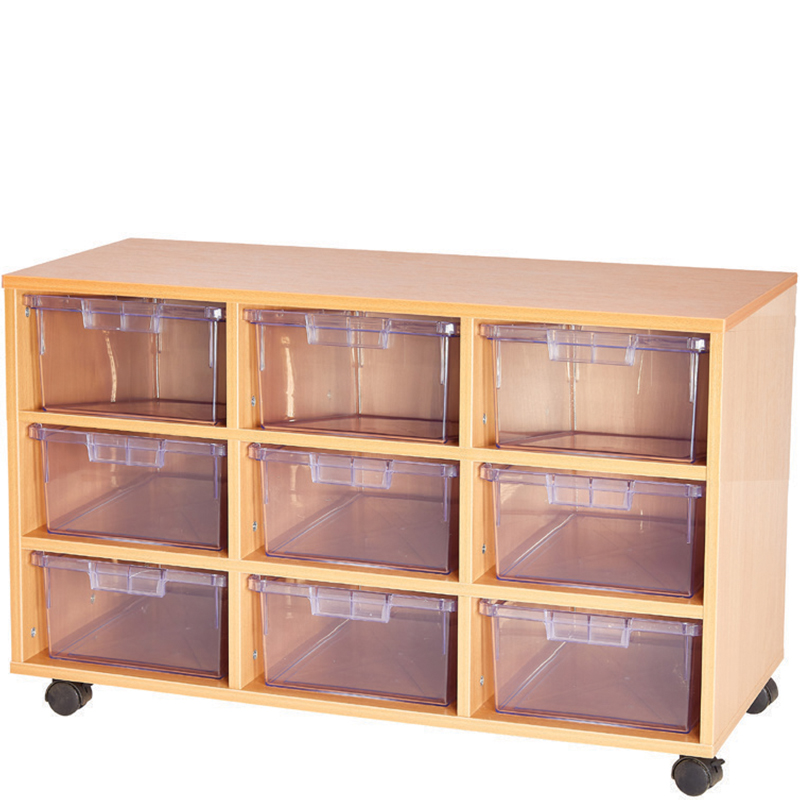 Craft Crystal Clear 9 Deep Tray Triple Bay Storage Unit - 615mm High