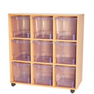 Craft Crystal Clear 9 Jumbo Tray Triple Bay Storage Unit - 1107mm High