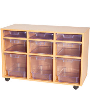 Craft Crystal Clear 9 Variety Tray Triple Bay Storage Unit - 697mm High
