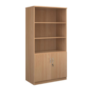 NEXT DAY Deluxe Combination Cupboard With Open Top Bookcase - 2000mm High