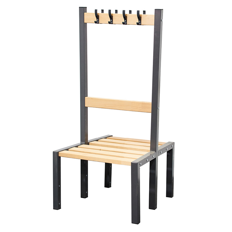 Double Sided 8 Hook Cloakroom Bench - 600mm Wide