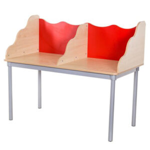 Premium Wave Double Desk Study Carrel - 4 Heights