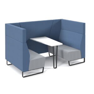 Encore Open High Back 4 Person Meeting Booth - Blue and Grey