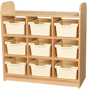 Early Years Low Level 3 Tier Storage Shelving Cube Unit Open Back - 9 Tray