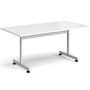 Flick Rectangular fliptop meeting table with silver frame  1600mm x 800mm