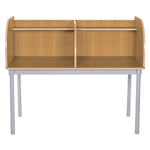 Premium Curve Double Privacy Study Carrel - 4 Height Options