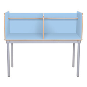 Premium Square Double Privacy Study Carrel - 4 Height Options