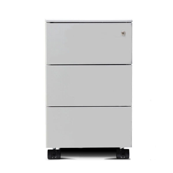 Form-Steel-Slimline-3-Drawer-Mobile-Pedestal-Silver-Nobis-Office-Furniture