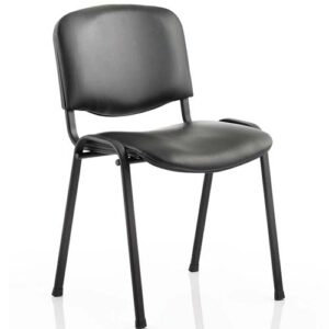 NEXT DAY ISO Black Frame with Black Vinyl Reception Chair - Pack of 4