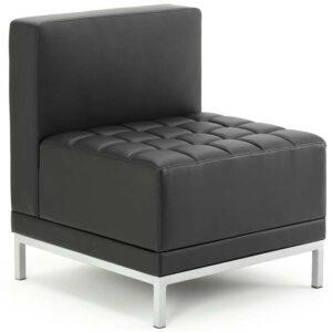 Infinity Modular Straight Back Sofa Chair Black Soft Bonded Leather