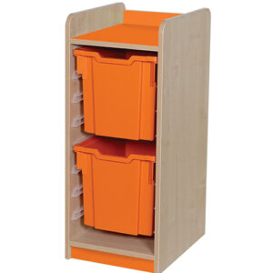 KubbyClass Single Bay 2 Jumbo Tray Classroom Storage Unit - 877mm High