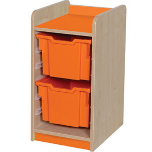 KubbyClass Single Bay 2 Extra Deep Tray Classroom Storage Unit - 707mm High