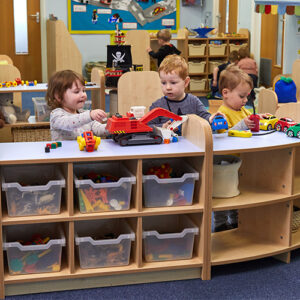 Early Years 2 Tier 45 Degrees Library Bookcase Corner Unit
