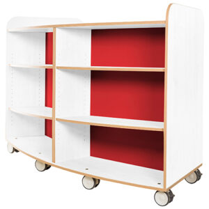 KubbyClass Polar School Library Curved Double Sided Bookcase - 1000mm High