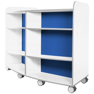KubbyClass Polar School Library Curved Double Sided Bookcase - 1250mm High
