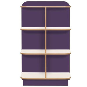 KubbyClass Polar School Library D-End Cap Bookcase - 1250mm High