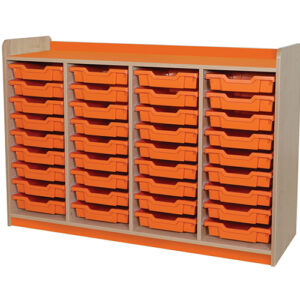 KubbyClass Quad Bay 36 Shallow Tray Classroom Storage Unit - 962mm High