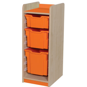 KubbyClass Single Bay 3 Tray Combination Classroom Storage Unit - 962mm High