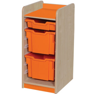 KubbyClass Single Bay 3 Tray Combination Classroom Storage Unit - 792mm High