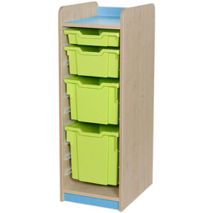 KubbyClass Single Bay 4 Tray Combination Classroom Storage Unit - 1047mm High