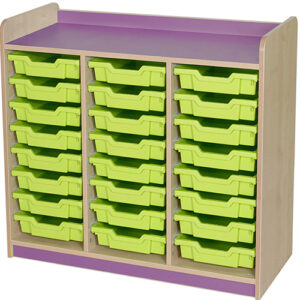 KubbyClass Triple Bay 24 Shallow Tray Classroom Storage Unit - 877mm High