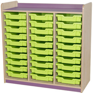 KubbyClass Triple Bay 30 Shallow Tray Classroom Storage Unit - 1047mm High