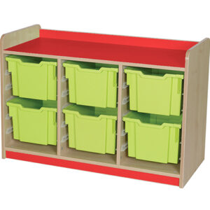 KubbyClass Triple Bay 6 Tray Classroom Storage Unit - 707mm High
