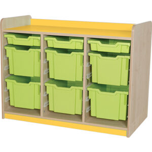 KubbyClass Triple Bay 9 Tray Combination Classroom Storage Unit - 792mm High