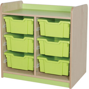 KubbyClass Double Bay 6 Deep Tray Classroom Storage Unit - 707mm